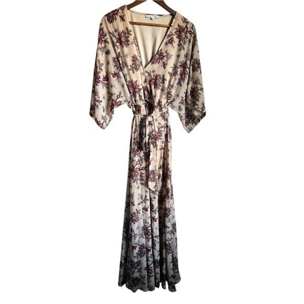 Baltic Born Women 2X Kimono Maxi Dress Garden Floral Wedding Guest Romantic Flaw - Picture 3 of 13